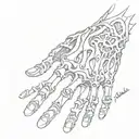 Negative Shaded Bones Over Hand tattoo tattoo design idea