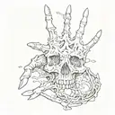 Negative Shaded Bones Over Hand tattoo tattoo design idea
