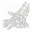 Negative Shaded Bones Over Hand tattoo tattoo design idea