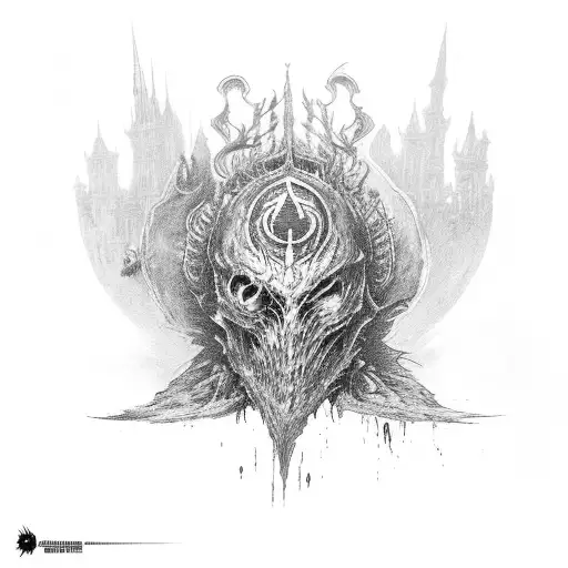 Bloodborne hunter in action tattoo design idea