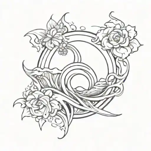 Tsunami sisterhood symbol tattoo design idea