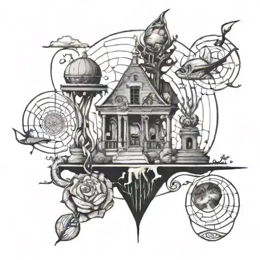 Philosophy meets surrealism tattoo design idea