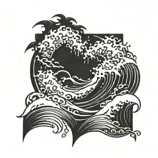 Tsunami sisterhood symbol tattoo design idea