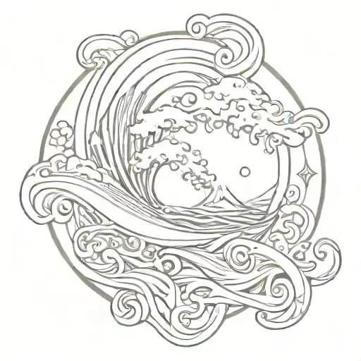 Tsunami sisterhood symbol tattoo design idea