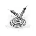 dagger wirh snakes tattoo design idea