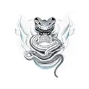 dagger wirh snakes tattoo design idea