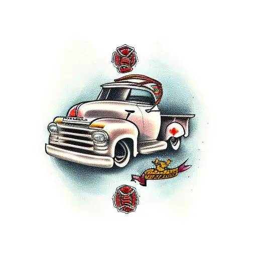 icon of a tattoo style truck carrying junk 12101771 Vector Art at Vecteezy