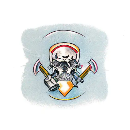 hammer and saw tattoo design idea