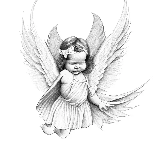 Angel tattoo stock vector. Illustration of hell, artificial - 14139535