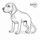 Beagle dog tattoo design idea