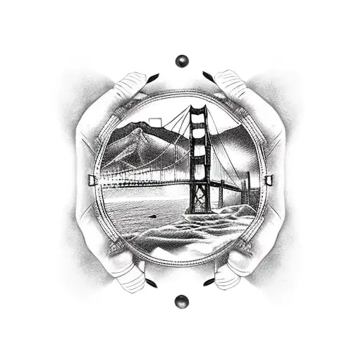 Golden Gate Bridge forearm tattoo design idea