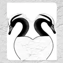 white swan and black swan mixed tattoo design idea