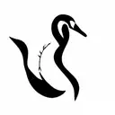 white swan and black swan mixed tattoo design idea
