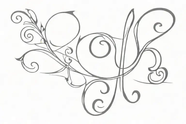 fleur de lis bass clef symbol tattoo design idea
