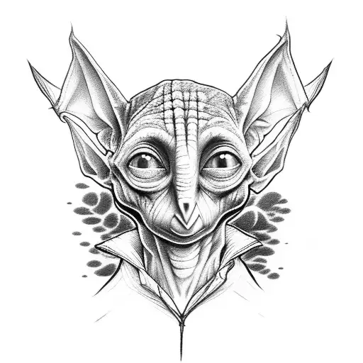 spooky dobby tattoo design idea