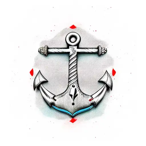black and red anchor tattoo design idea