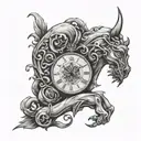 number 24 hour person tattoo design idea