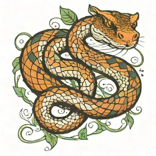 a snake coiled around a collarbone, along with the bible verse luke 10:19  tattoo design idea