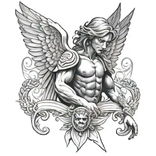 arch angel michael tattoo design idea