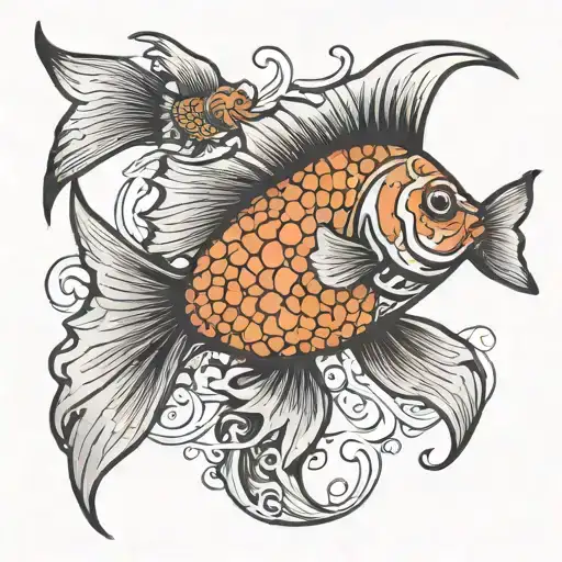goldfish with master adaptive learner   tattoo design idea