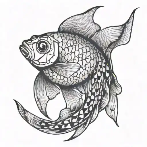goldfish with "master adaptive learner"  incorporated tattoo design idea