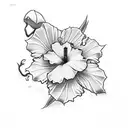 Virgin Mary hibiscus, flower, Japanese dragon tattoo design idea