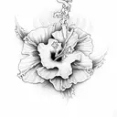 Virgin Mary hibiscus, flower, Japanese dragon tattoo design idea