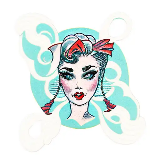  hula girl tattoo design idea