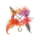 neurodiversity tattoo featuring infinity sign and a feather tattoo design idea