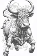  bull charging  tattoo design idea