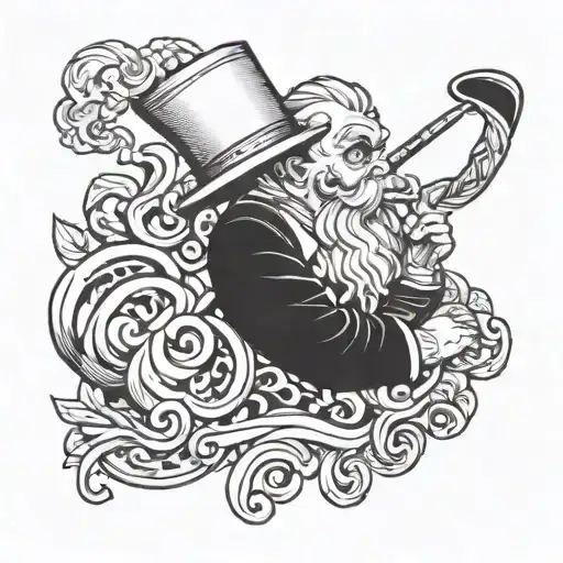 smogogo who smokes a pipe tattoo design idea