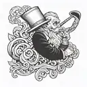 smogogo who smokes a pipe tattoo design idea