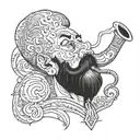 smogogo who smokes a pipe tattoo design idea