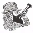 smogogo who smokes a pipe tattoo design idea