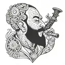 smogogo who smokes a pipe tattoo design idea