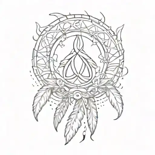 feather paw infiniti symbol tattoo design idea