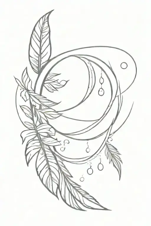 infiniti symbol feather and paw prints forming tattoo design idea