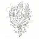feather paw infiniti symbol tattoo design idea