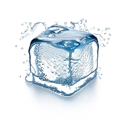 melting ice cube tattoo design idea