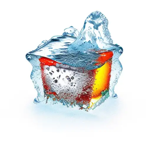 melting ice cube tattoo design idea