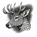 deer head in profile tattoo design idea