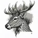 deer head in profile tattoo design idea