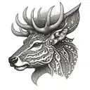 deer head in profile tattoo design idea