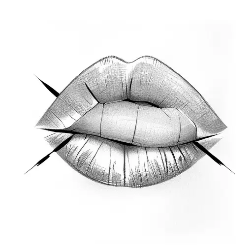 lips in dark tattoo design idea