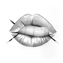 lips in dark tattoo design idea