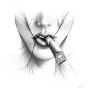 lips in dark tattoo design idea