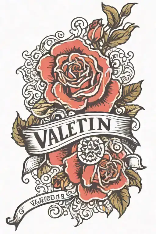 name written Valentin tattoo design idea