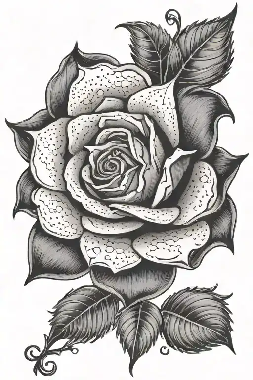 Yorkshire rose and signature incorporated tattoo design idea