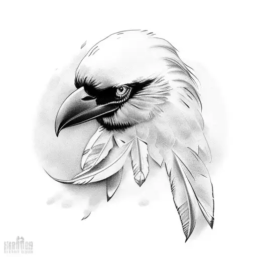 crow feather tattoo design idea
