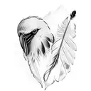crow feather  tattoo design idea